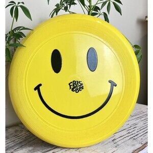 Vintage 1970’s Smiley Face Frisbee Yellow/Black WHAM-O / Made In CA/ Retro Vibe